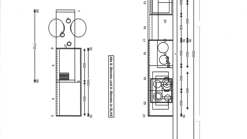 #Grundriss
#Maße
#Musterküche Magstadt